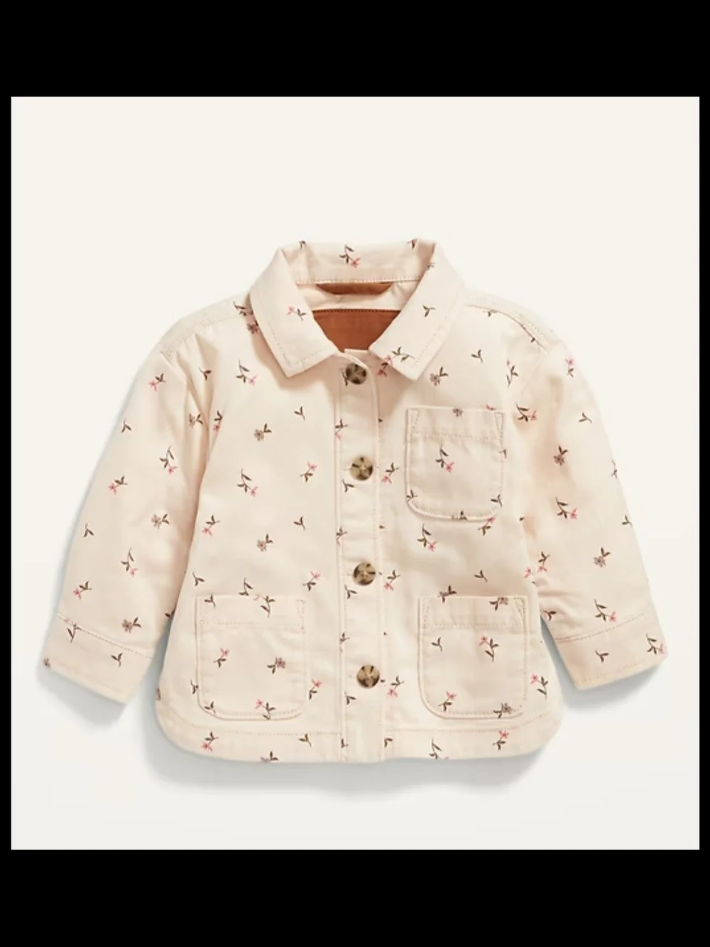 Old Navy Cream Floral Button-Front Jacket & Overall Set